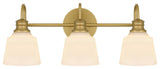 Hinton 3-Light Bath, Aged Brass