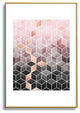 Elisabeth Fredriksson Pink Grey Gradient Cubes Metal Framed Art Print