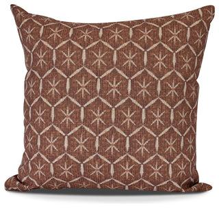 Tufted, Geometric Print Pillow, Maroon, 20" x 20"