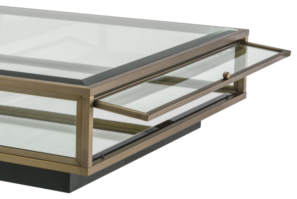 Square Glass Coffee Table, Eichholtz Ryan