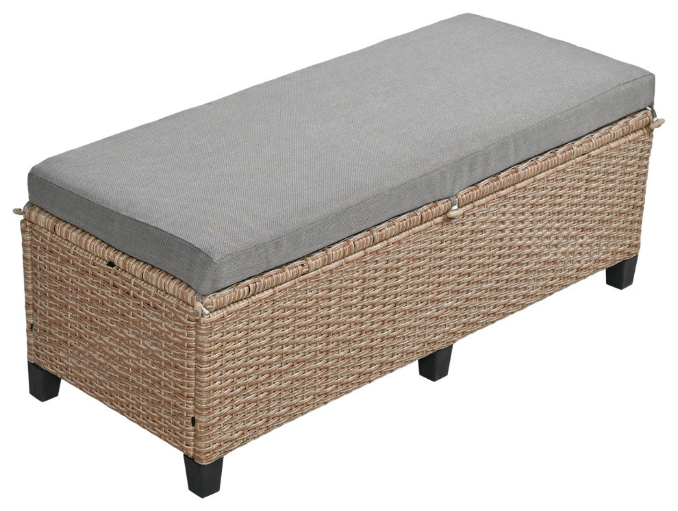 5-Piece Outdoor Wicker Patio Sofa Set, Brown