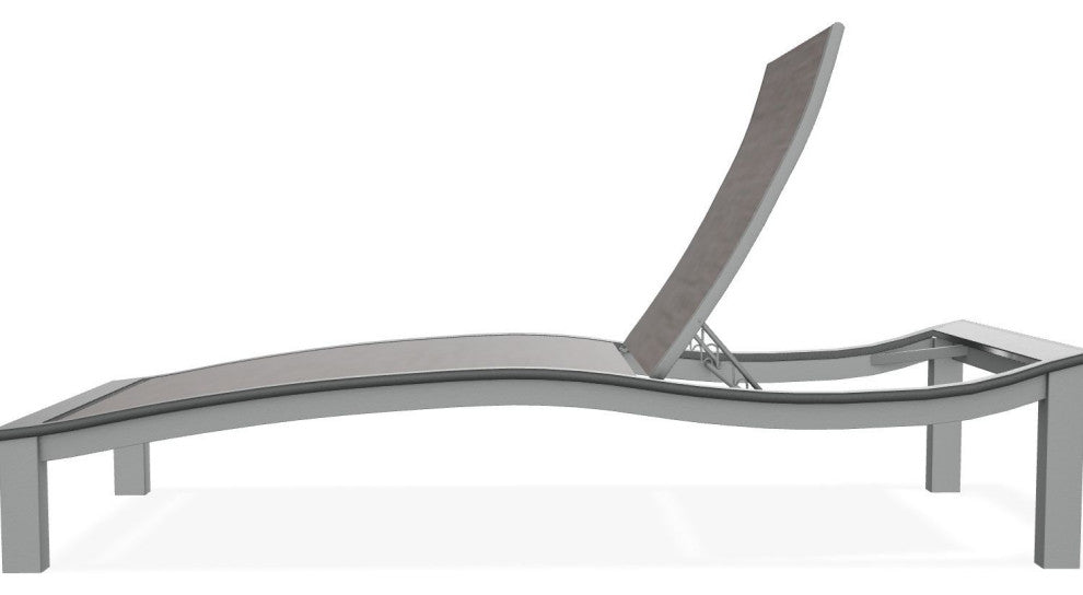 Bazza Sling 4-Position Contour Outdoor Chaise Lounge, James/Graphite