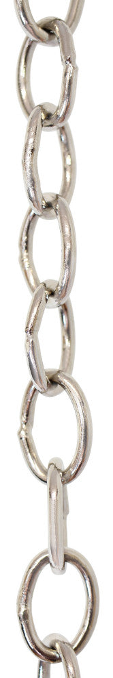 Brass Small Loop Chandelier Chain, Various Finishes, Polished Nickel, W23