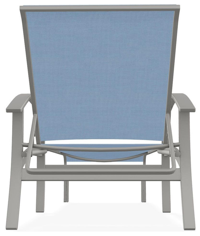 Belle Isle Sling 4-Position Outdoor Chaise Lounge, Sky/Snow