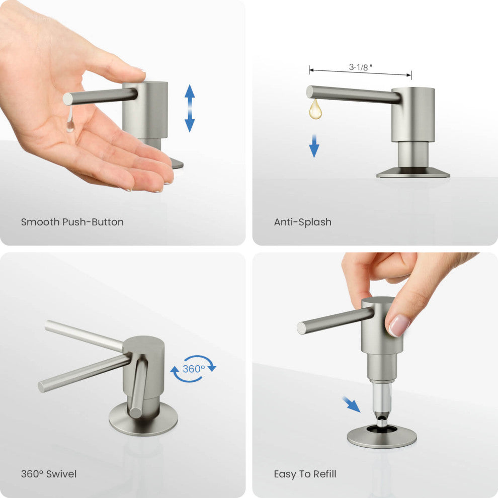 KIBI Kitchen Soap Dispenser KSD100, Brushed Nickel