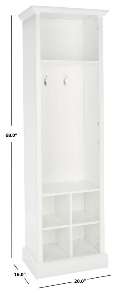Safavieh Surrey 6 Shelf 2 Hook Hall Tree, Antique White
