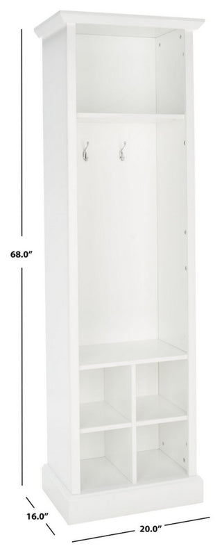 Safavieh Surrey 6 Shelf 2 Hook Hall Tree, Antique White