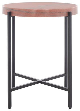 Safavieh Azula Stone Top Accent Table, Burnt Orange/Black