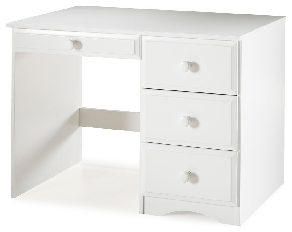 Essentials Writing Desk with Four Drawers, White