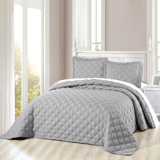 Charleston Down Alternative Bed Spread Set, Ash Gray, Queen