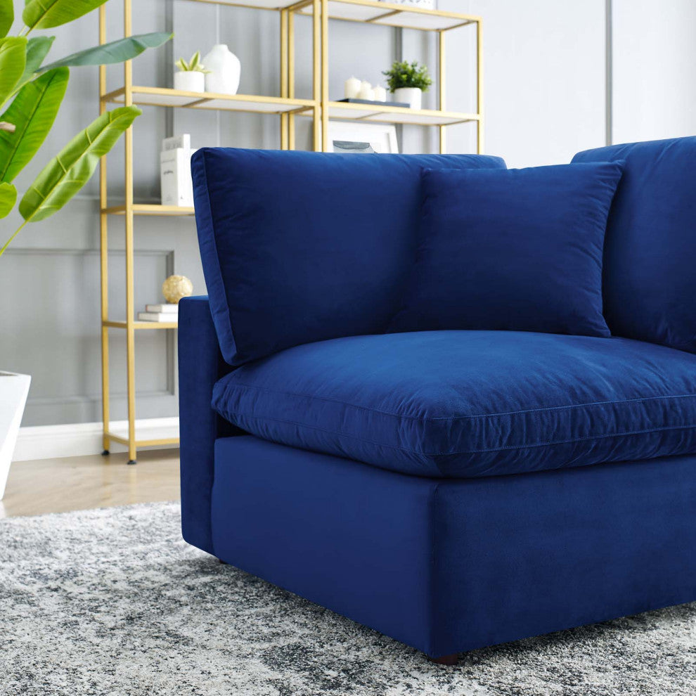 Accent Chair, Velvet, Blue Navy, Modern, Living Lounge Hotel Lobby Hospitality