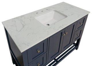 Kitchen Bath Collection Lakeshore 48" Vanity, Marine Gray, Engineered Carrara