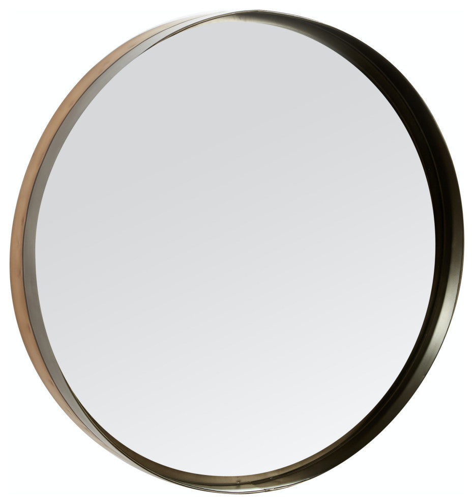 Black Metal Wall Mirror, 32"x32"x5" 43351
