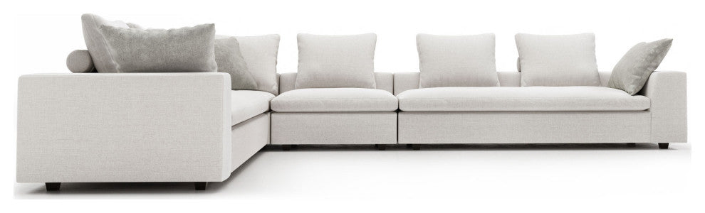 Lucerne Modular Chaise, Ashen Fabric, Ashen Fabric, Set17-4pc