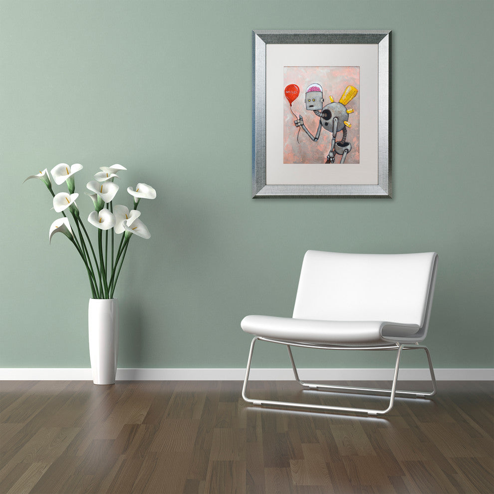 ''Smile'' Matted Framed Art, Silver Frame, White Matte, 14x11