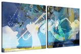 Trombone and Sax Canvas Wall Art, 2-Piece Set