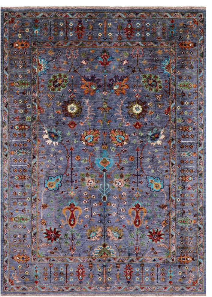 Hand-Knotted Persian Tabriz Wool Rug 5' 9" X 8' 0" - Q12468