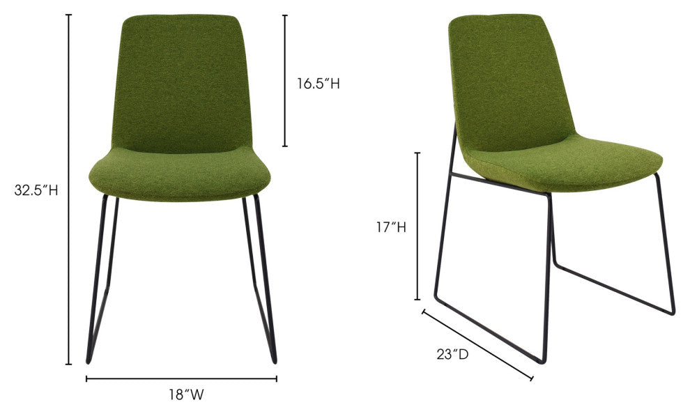 Retro Ruth Dining Chair Green - M2 - Green