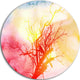 Tree With Colorful Smoke, Trees Painting Round Metal Wall Art, 11"