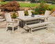 POLYWOOD Modern Adirondack 6-Piece Farmhouse Dining Set With Bench, Black