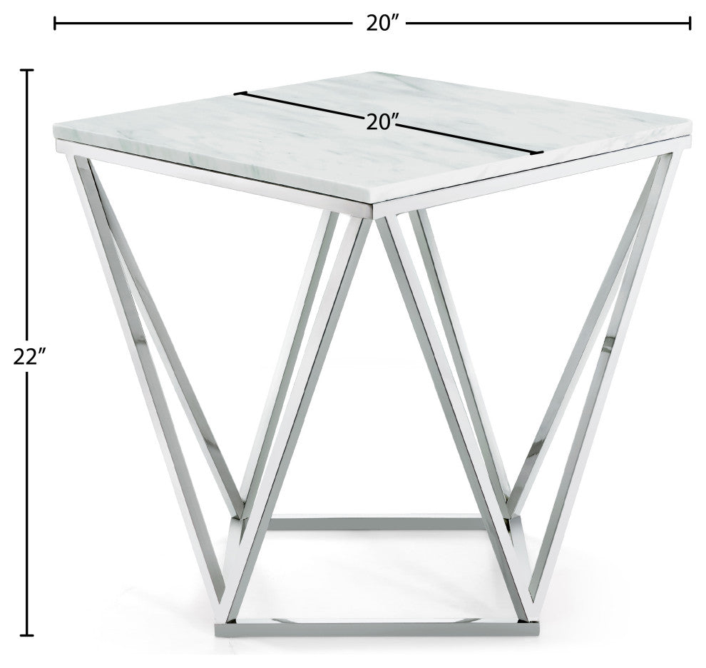 Skyler Chrome End Table