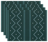 Mudcloth, Geometric Print Placemat, Green (Set of 4), 18 x 14"