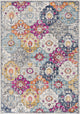 7"x10" Rust Distressed Floral Area Rug