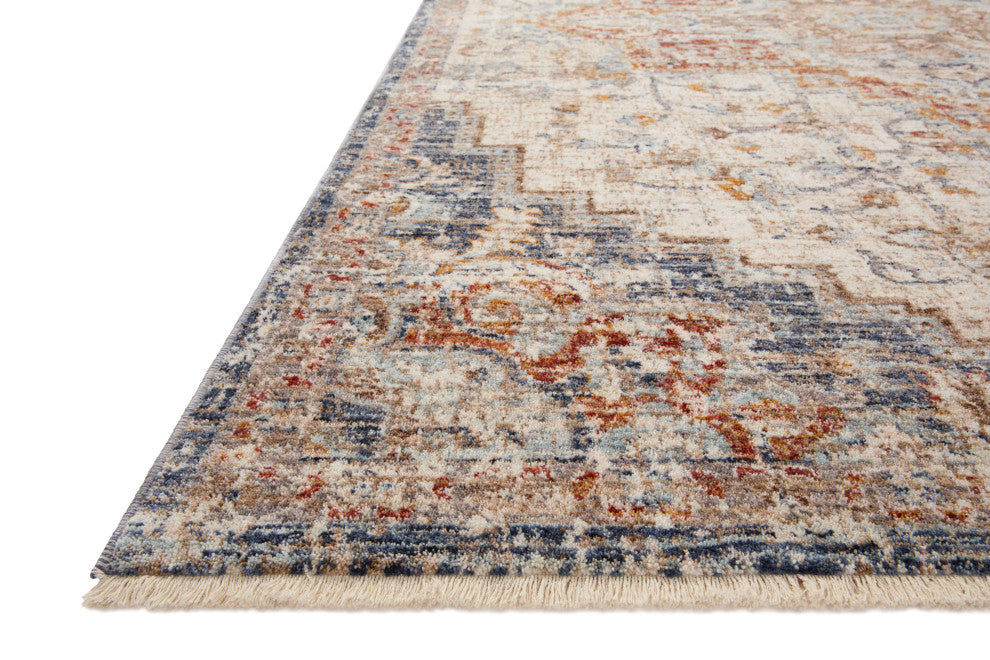 Loloi II Sorrento Ivory/Fiesta 7'10"x7'10" Round Accent Rug