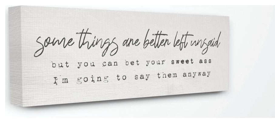 Stupell Industries Better Left Unsaid Funny Family Word Design, 10 x 24