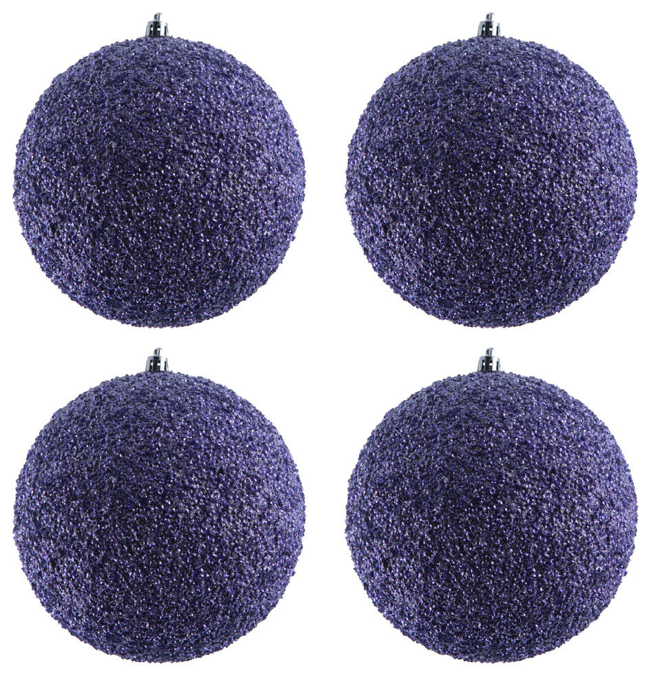 Vickerman N185834D 6" Lilac Beaded Ball Ornament, 4 per Bag