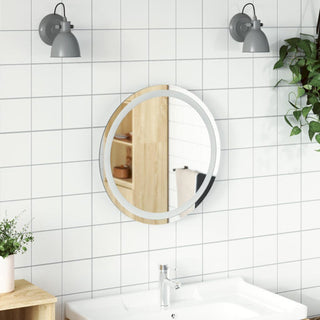 vidaXL LED Bathroom Mirror Wall Mounted Bathroom Vanity Mirror with Lights Round