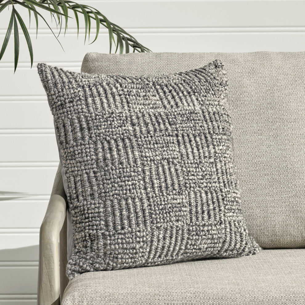 Shades Recycled Fabric Fabric Throw Pillow by Kosas Home, Gray, 22x22