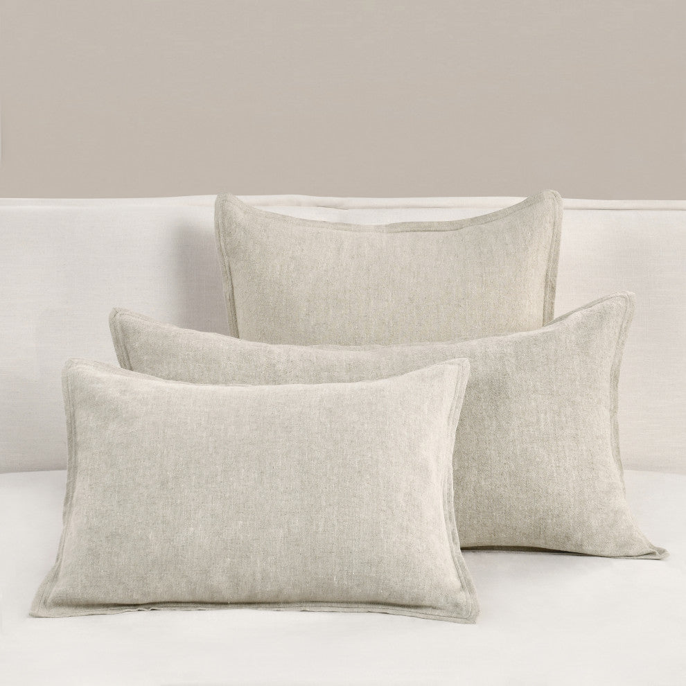 Talia Cotton Linen Blend Shams, Natural, Natural, King Sham