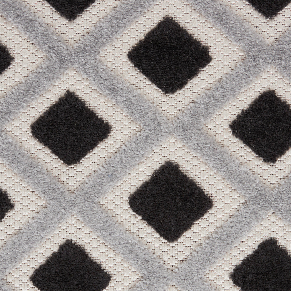 Nourison Aloha 12' x 15' Black White Modern Area Rug