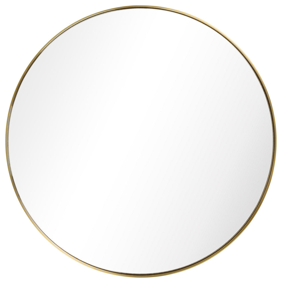 Ultra Stainless Steel Round Wall Mirror- 30"x30", Brushed Gold
