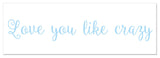 Love You Like Crazy 12"x36" Canvas Wall Art, Blue