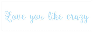 Love You Like Crazy 12"x36" Canvas Wall Art, Blue