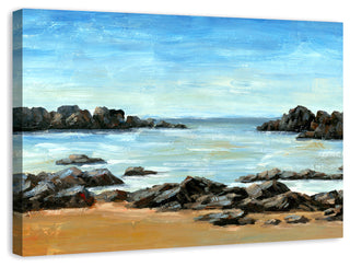 Rocky Beach Landscape 32x48 Canvas Wall Art
