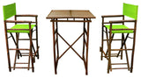 Director High Square 3-Piece Table Set, Green, Espresso