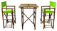 Director High Square 3-Piece Table Set, Green, Espresso