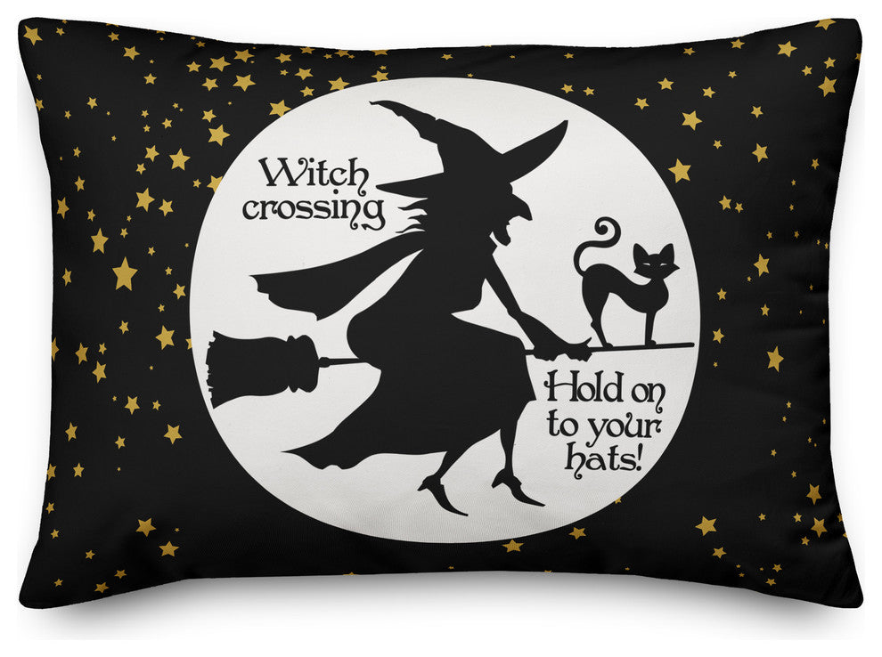 Witch On Broom 14"x20" Indoor/Outdoor Pillow