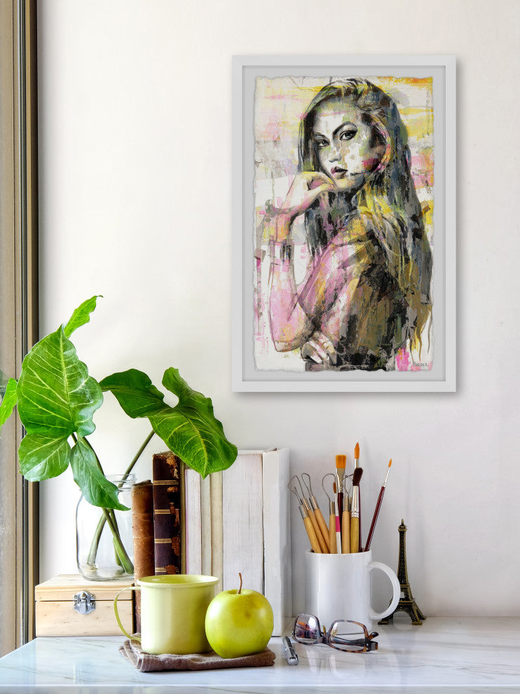 "Girl in Colors" Framed Painting Print, 30"x45"