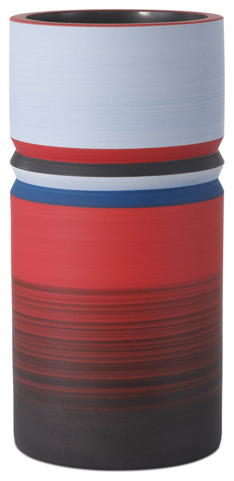 Happy 80's Black, Blue, Red & Orange Vase, 3-Piece Set