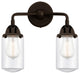 288-2W-OB-G312 Dover 2 Light 12.5" Bath Vanity Light, Oil Rubbed Bronze