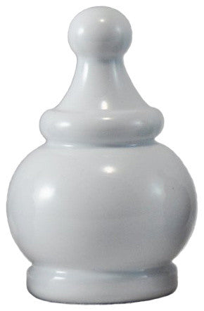 Urbanest Crown Lamp Finial, 2", Glossy White