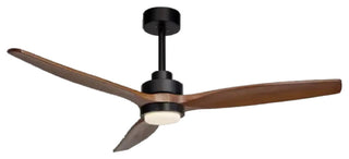 Barbona | Stylish Solid Wood Led Ceiling Fan Lamp With Remote Control, White, 42 Inch