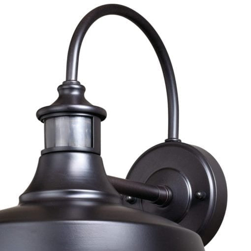 Dorado Motion Sensor Dusk to Dawn Outdoor Wall Light Dark Bronze and Light Gold