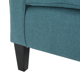 GDF Studio Manon Plush Comfortable Fabric Club Chair, Teal