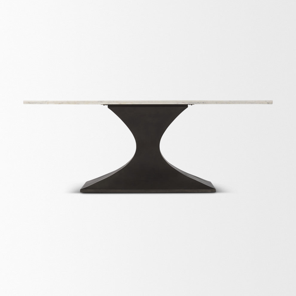 Maxton 79.0L x 39.0W x 30.0H Marble Top Dining Table