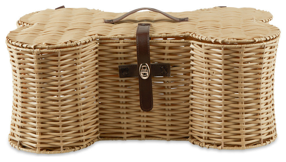 Beige Bone Shape Toy Basket Small 17.5x11x7.5